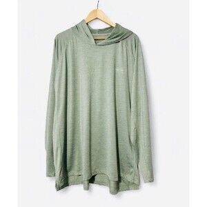 Fish Hippie Shirt Mens XXL Green long Sleeve Fishing Performance Hoodie Tee